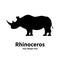 Vector illustration of a silhouette of a rhino