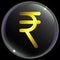 Vector illustration of simple and realistic indian rupee currency sign or symbol with gold gradient .