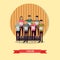 Vector illustration of singing choir in flat style