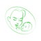 Vector illustration sketch mother with small baby