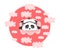 Vector illustration with sleeping or dreaming panda in pink clouds. Baby, children, kawaii print.