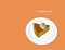 Vector illustration of the slice of pumpkin pie on the plate.