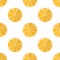 Vector illustration of slices of oranges on a light background. Bright, seamless pattern with a juicy orange.