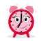 Vector illustration of a smiling alarm clock in cartoon style isolated