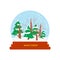 Vector illustration of snow globe with forest