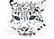 Vector illustration of snow leopard bars irbis