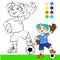 Vector illustration, soccer player, cartoon