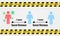 Vector Illustration of social distancing standard operating procedure during Covid-19 pandemic.