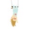 Vector illustration of a solo girl hanging upside down on acrobats swing .
