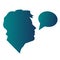 Vector illustration of Speaking man with speech bubble