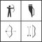 Vector Illustration of Sport Set Icons. Elements of Archer, Arrow quiver and Arrow and bow icon