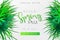 Vector illustration of spring promotion banner template with hand lettering label - spring - with realistic grass and