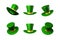 Vector illustration for St. Patrick`s Day - green hat with a gold ribbon cylinder