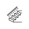 Vector illustration of stairway lighting. Line icon of linear st