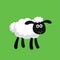 Vector illustration of standing cartoon sheep