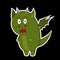 Vector illustration sticker emission. Green dragon sticker. An upset dragon