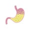 Vector illustration of stomach upset. . Flat design. Isolated.
