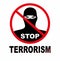 Vector illustration of stop terrorism background concept, isolated on a white background.