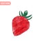 Vector illustration of strawberry in low poly style on white background. Isolated picture of red berry