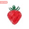 Vector illustration of strawberry in low poly style on white background. Isolated picture of red berry eps10