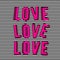 Vector illustration of stylish love 3d pink text sign