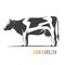 Vector illustration of a stylish spotted holstein cow.