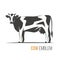 Vector illustration of a stylish spotted holstein cow.