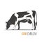 Vector illustration of a stylish spotted holstein cow.