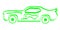 Vector Illustration of stylized green sports car