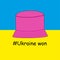 Vector illustration of a stylized pink Panama hat. Ukraine won