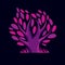 Vector illustration of stylized purple branchy tree. Ecology