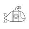 Vector Illustration of an submarine. Icon style with black outline. Logo design. Coloring book for children