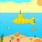 Vector illustration of a submarine at sea