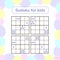 Vector illustration. Sudoku game for kids with pictures. Logic g