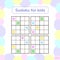 Vector illustration. Sudoku for kids with pictures. Logic game f