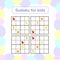 Vector illustration. Sudoku for kids with pictures. Logic game f