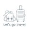 Vector illustration Suitcase Hat Backpack Travel