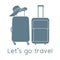Vector illustration  Suitcase Sun hat Travel