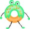 Vector Illustration of a Surprised Green Donut Monster