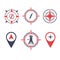 Vector illustration survey land logo icon with location compass and camera