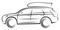 Vector illustration of a SUV or station wagon car with a roof box for more space for travelling