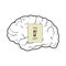 Vector illustration of a switch that turns on and off the brains