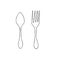 Vector illustration tableware fork and spoon