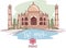 Vector illustration of a Taj Mahal Ä±ndÄ±a