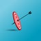 Vector Illustration of target with arrow icon. Perfect shot with