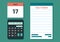 Vector illustration of the Tax Form, calculator and calendar. Tax form, a financial document for filing in flat style. Tax Day on