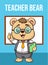 Vector Illustration, Teacher Bear, Animal Clipart