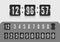 Vector illustration template. Scoreboard number font. Vintage flip clock time counter. Flip countdown number