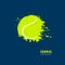 Vector illustration tennis ball. Design print for T-shirts.