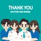 Vector illustration of Thank you doctor and Nurses team for fighting the corona virus.